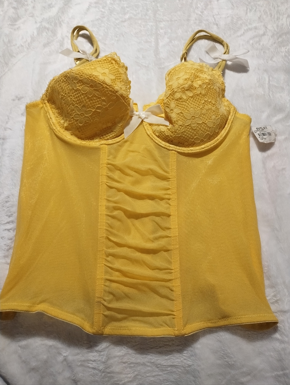 Cacique Yellow Lace Bustier Camisole
